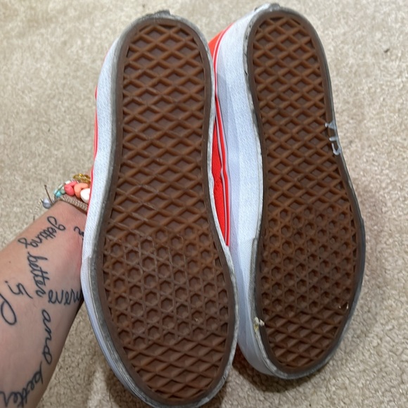 Vans platform sneakers neon orange pink size 7.5 - Picture 4 of 9